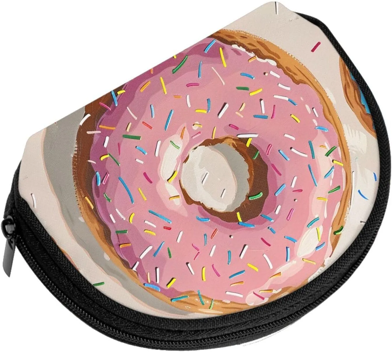 Donuts Printed Coin Purse Mini Pouch Change Zipper Wallet Gifts for Women Girls