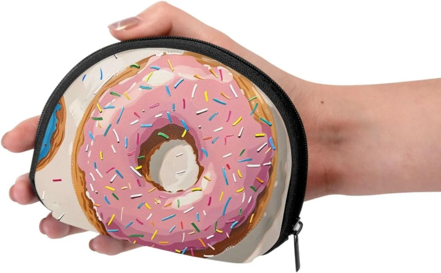 Donuts Printed Coin Purse Mini Pouch Change Zipper Wallet Gifts for Women Girls