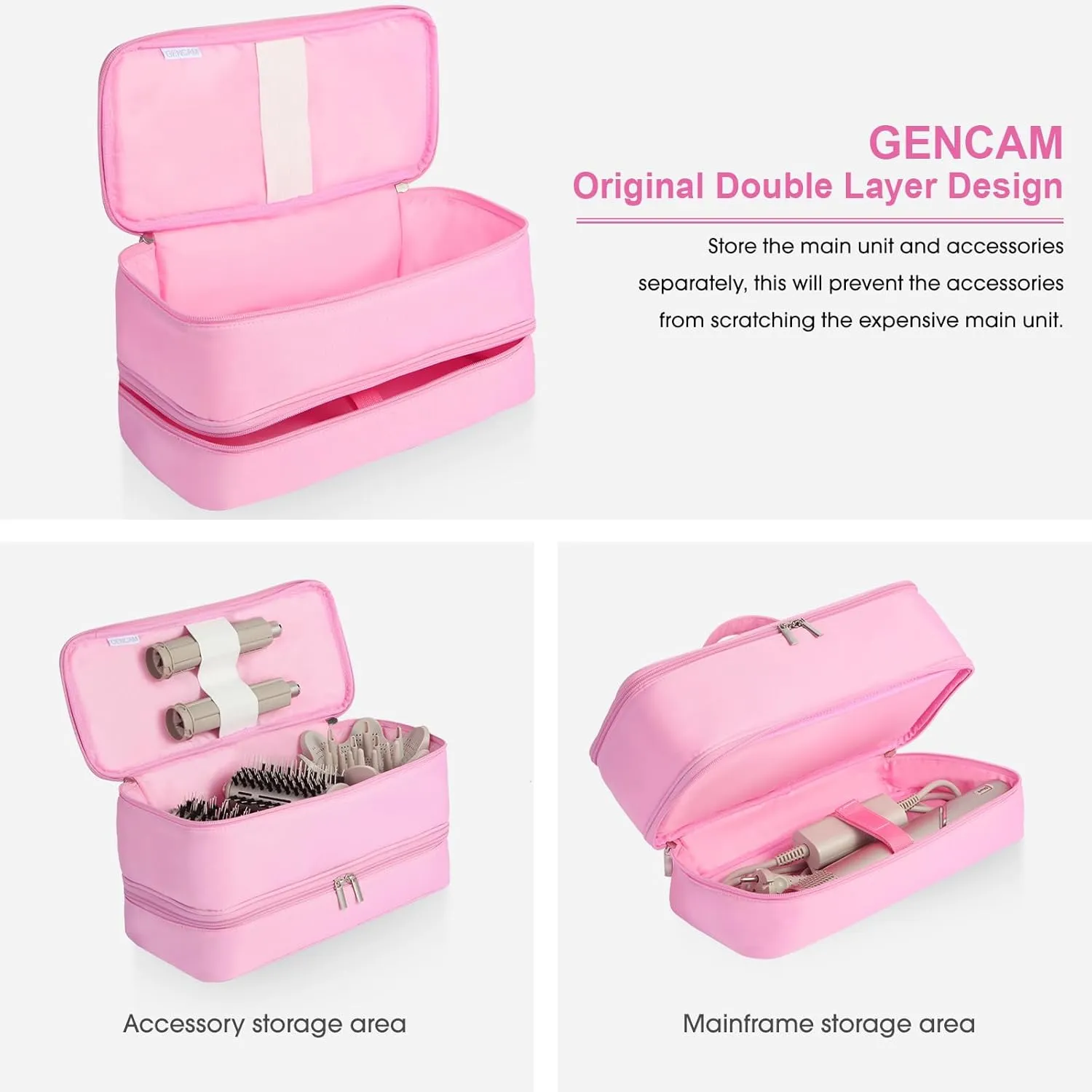 Double-Layer Carrying Case for Shark Flexstyle, Travel Case for Shark Flexstyle/FlexFusion, Portable Storage Organizer bag for Shark Flexstyle/Dyson Airwrap Styler and Attachments