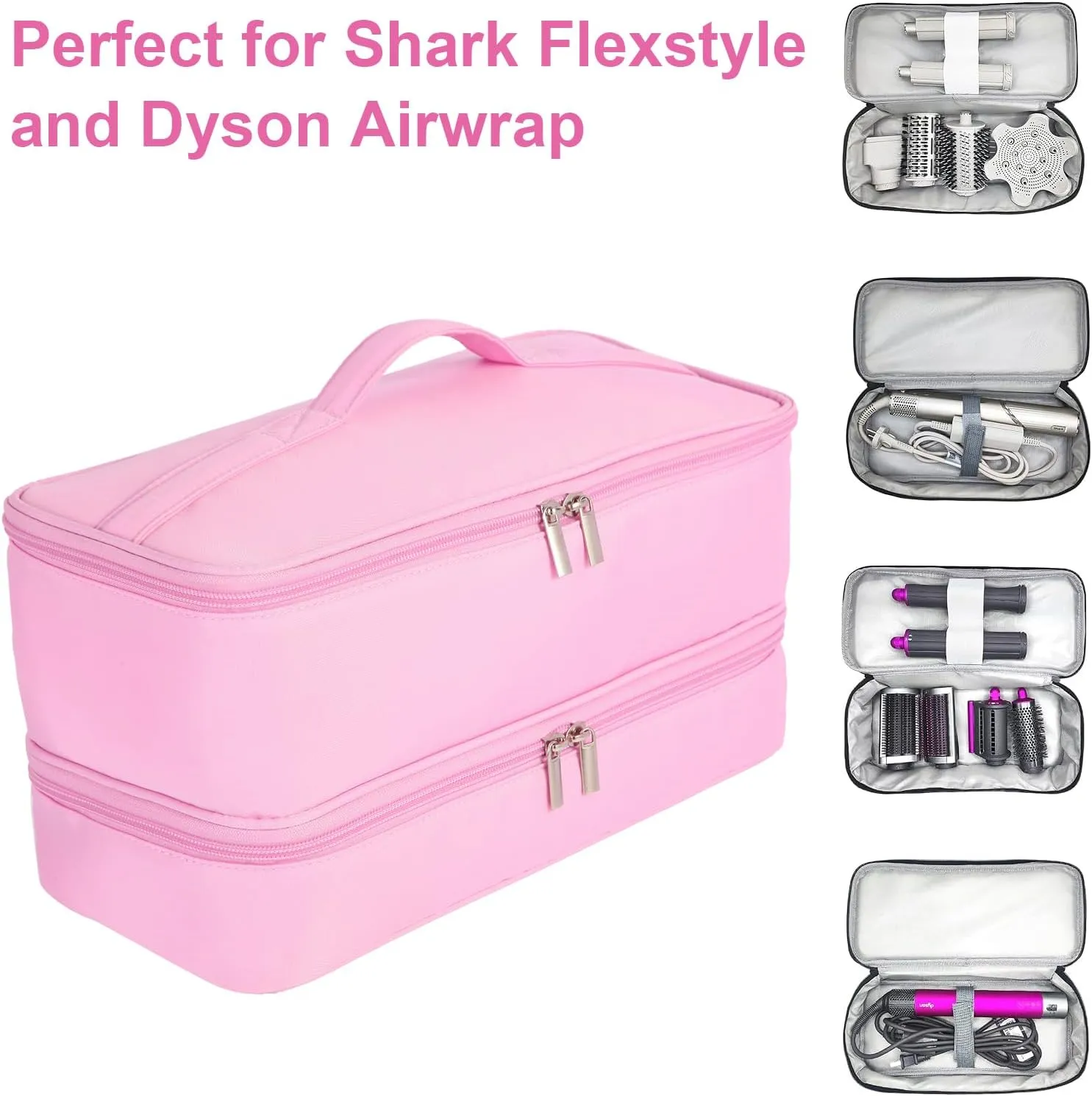 Double-Layer Carrying Case for Shark Flexstyle, Travel Case for Shark Flexstyle/FlexFusion, Portable Storage Organizer bag for Shark Flexstyle/Dyson Airwrap Styler and Attachments