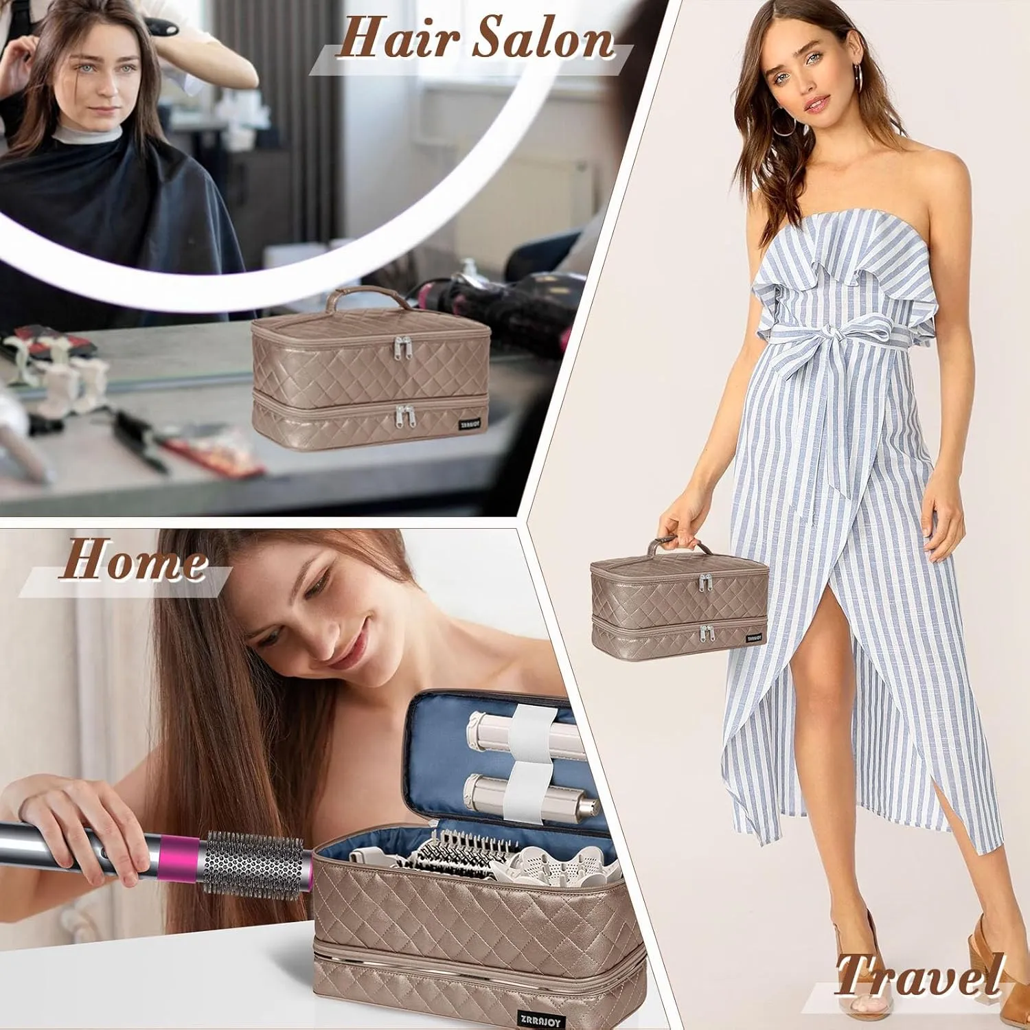 Double Layer Storage Case For Shark Flexstyle, Travel Carrying Case For Shark 430/440 Flexstyle, Organizer Bag For Shark Flexstyle/Dyson Airwrap Styler Attachments