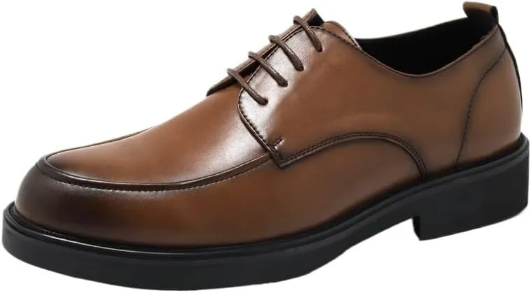 Dress Oxford Formal Shoes for Men Lace-up Oxford Sneakers Breathable Casual Walking Shoes Handmade Genuine Leather Business Shoes for Men Non Slip Low Top Anti-Slip Casual