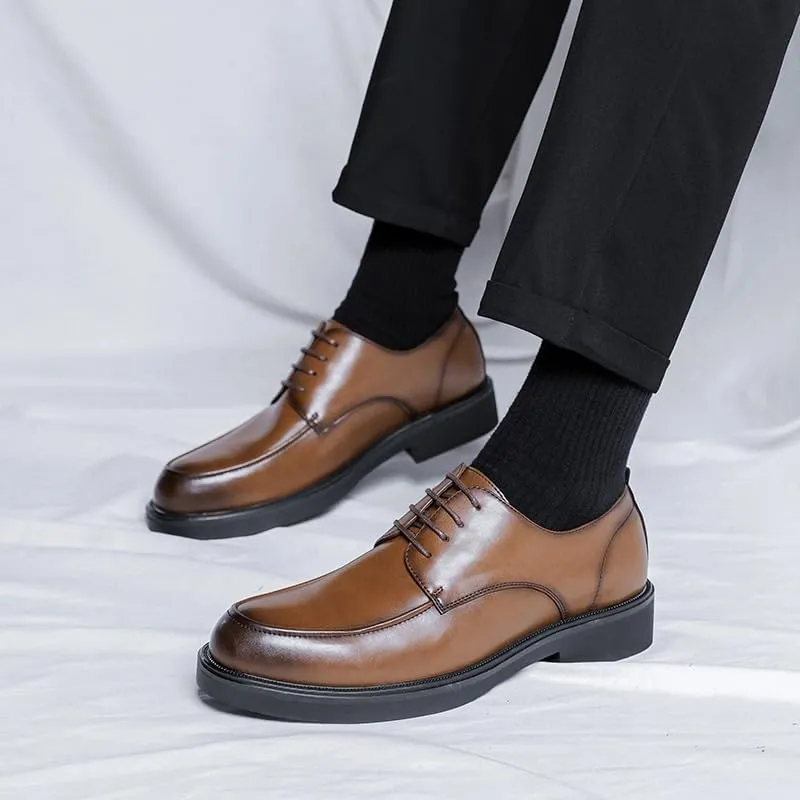 Dress Oxford Formal Shoes for Men Lace-up Oxford Sneakers Breathable Casual Walking Shoes Handmade Genuine Leather Business Shoes for Men Non Slip Low Top Anti-Slip Casual