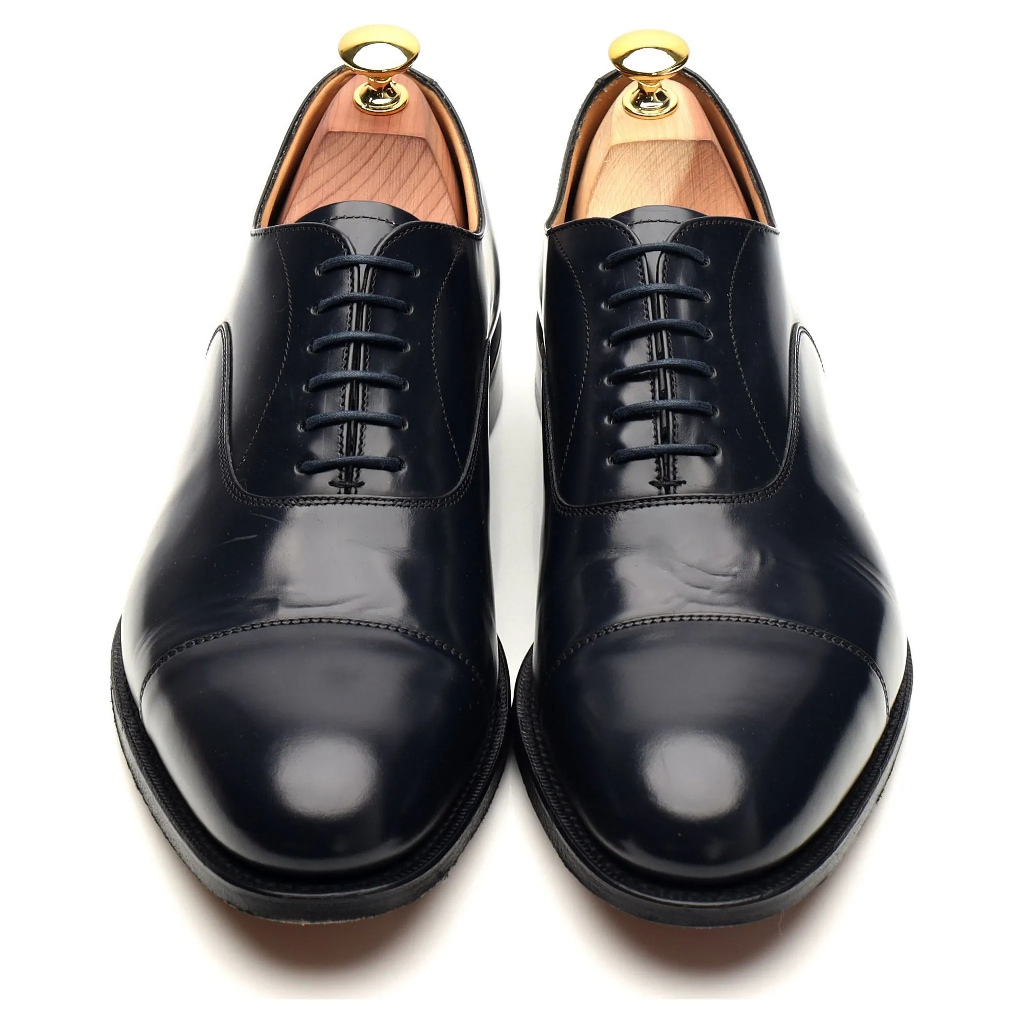'Dubai' Navy Blue Leather Oxford UK 7.5 G