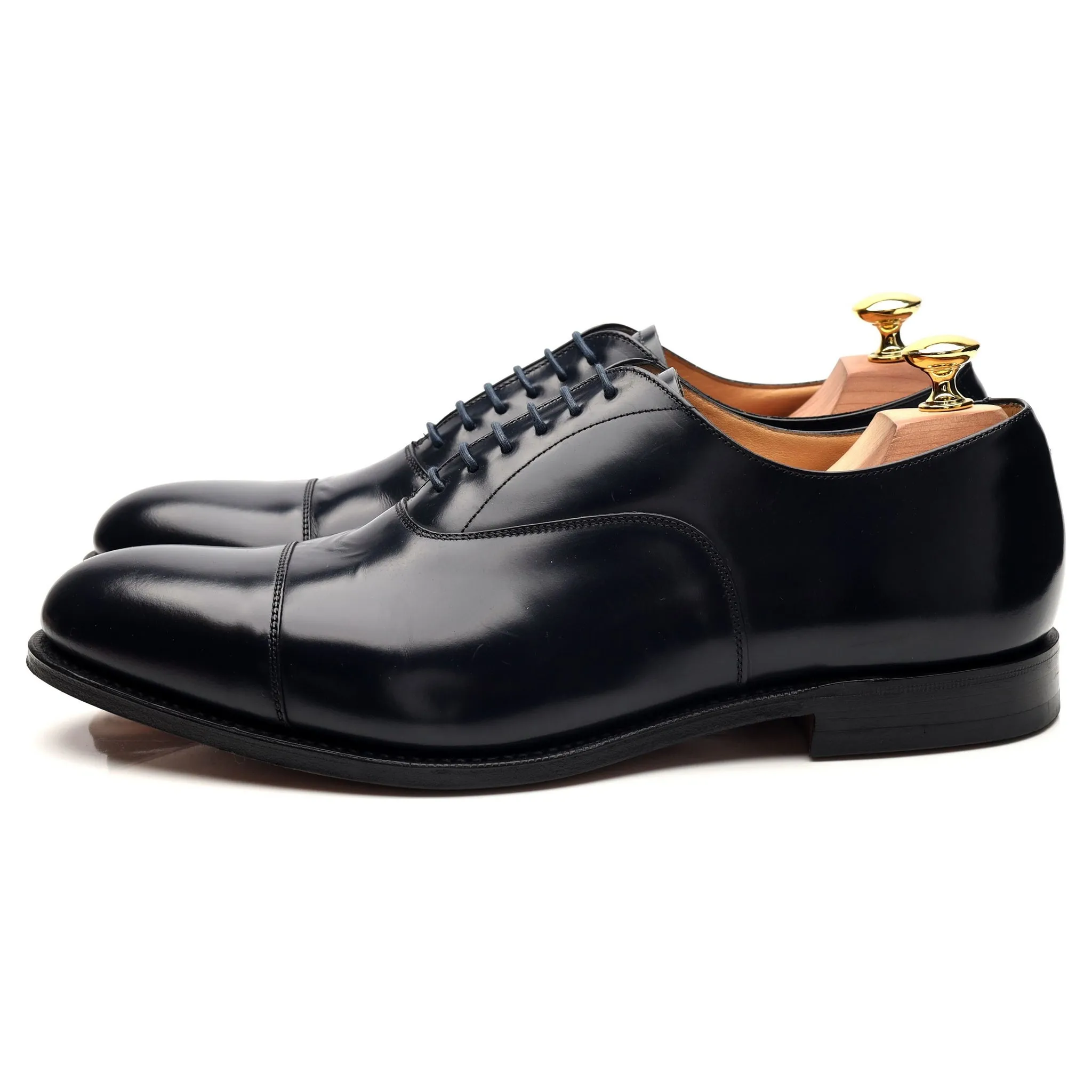 'Dubai' Navy Blue Leather Oxford UK 7.5 G