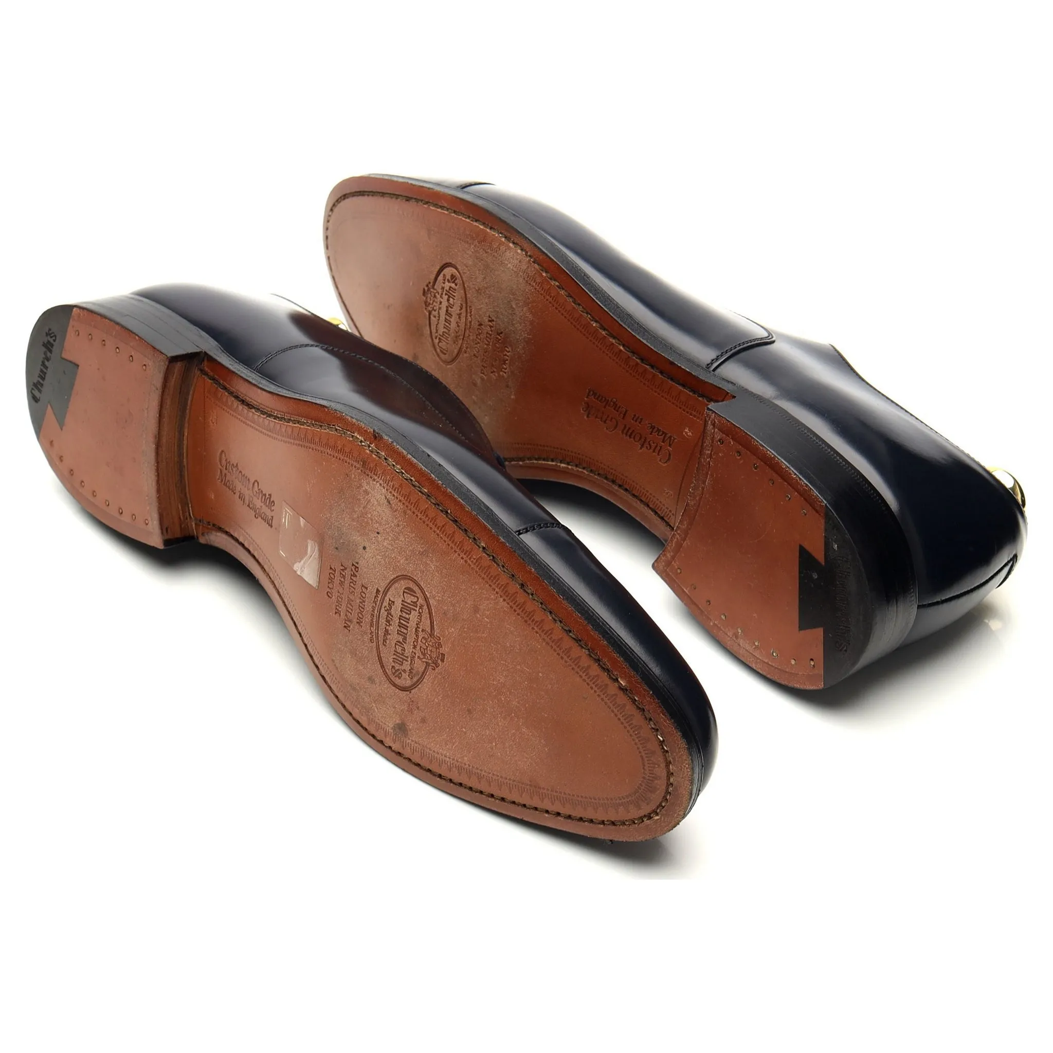 'Dubai' Navy Blue Leather Oxford UK 7.5 G