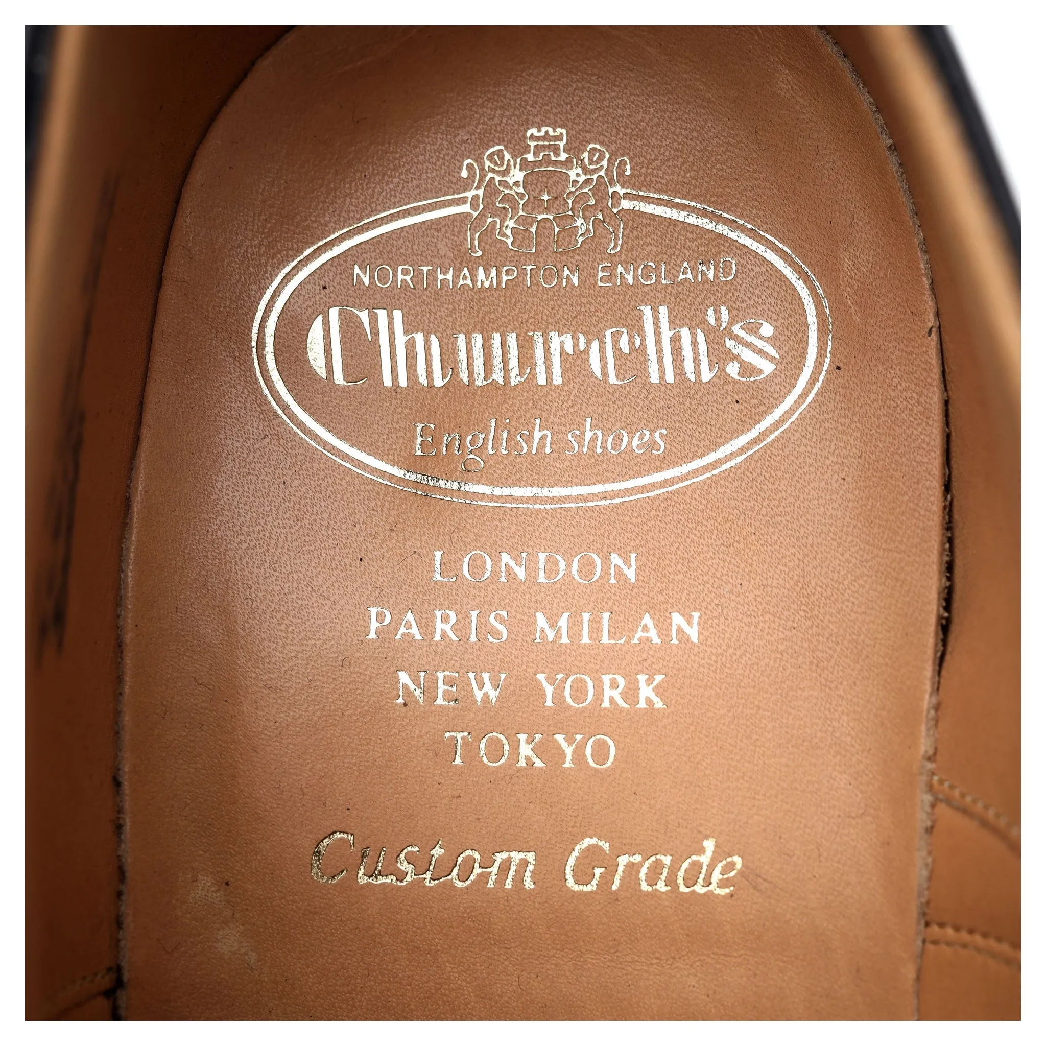 'Dubai' Navy Blue Leather Oxford UK 7.5 G