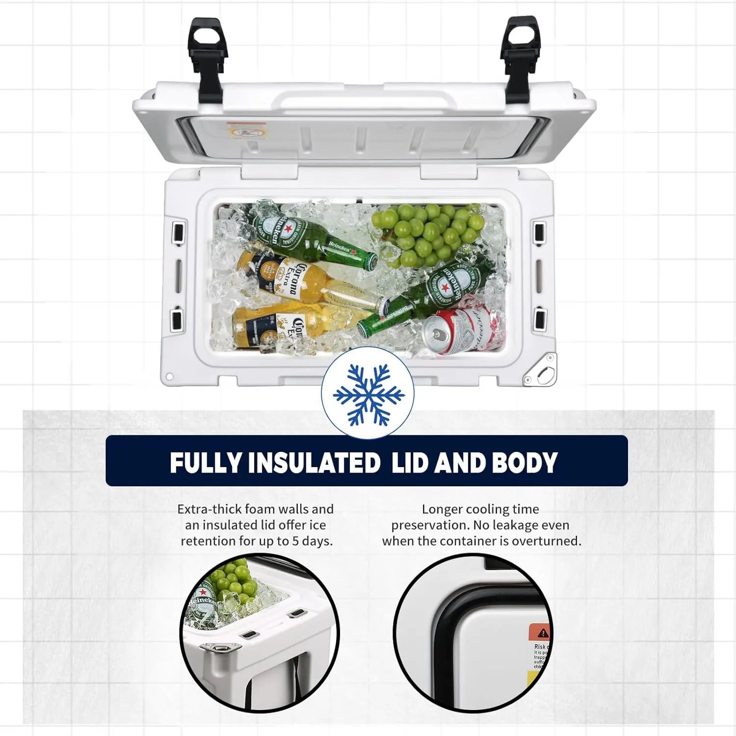 EchoSmile 25/30/35/40/60/75 Quart Rotomolded Cooler, Built to Stand up to The Rigors of The Journey