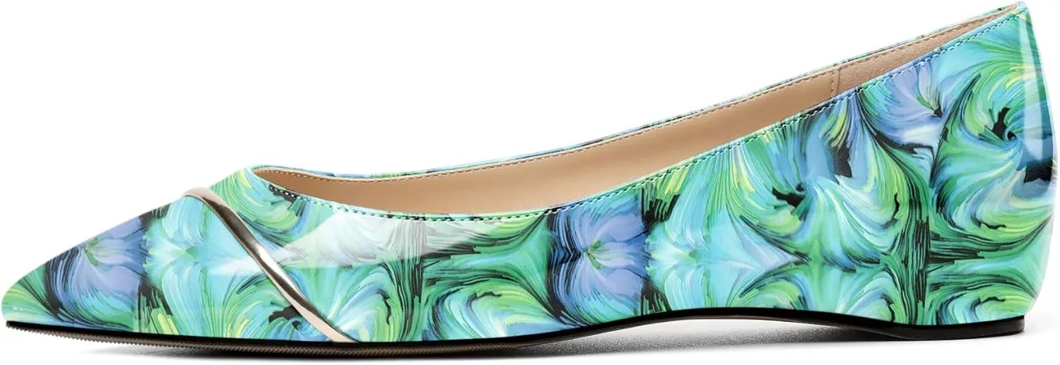 Eldof Flats Shoes Women Comfortable Pointed Toe Slip On Loafer Flats Pumps for Office Casual Dressy
