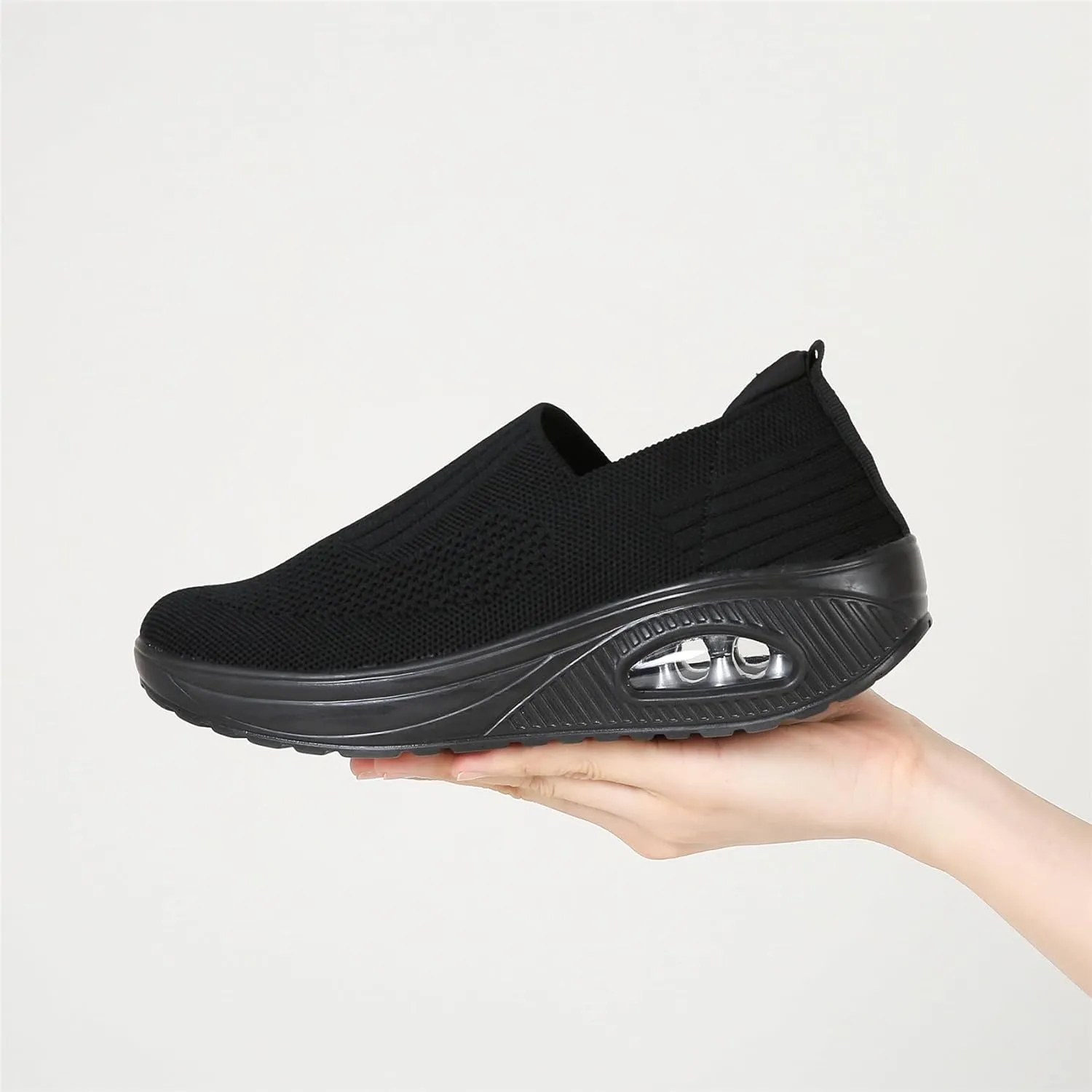 EnllerviiD Women Mary Jane Sneakers Non-Slip Platform Air Cushion Walking Sneakers rthotic Lightweight Healthcare Orthotic Toning Rocker Wedge Shoes