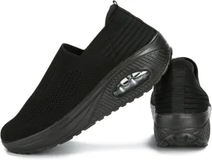 EnllerviiD Women Mary Jane Sneakers Non-Slip Platform Air Cushion Walking Sneakers rthotic Lightweight Healthcare Orthotic Toning Rocker Wedge Shoes