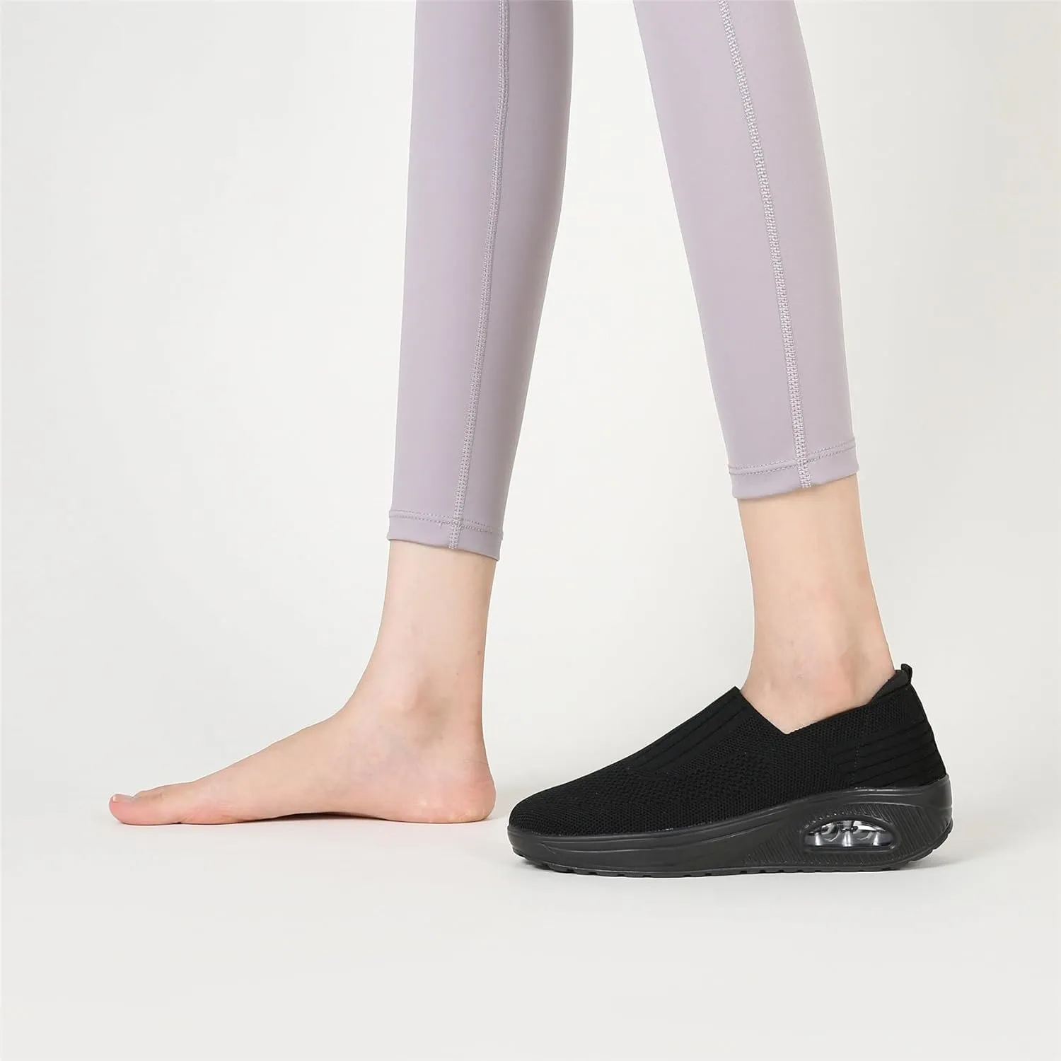 EnllerviiD Women Mary Jane Sneakers Non-Slip Platform Air Cushion Walking Sneakers rthotic Lightweight Healthcare Orthotic Toning Rocker Wedge Shoes