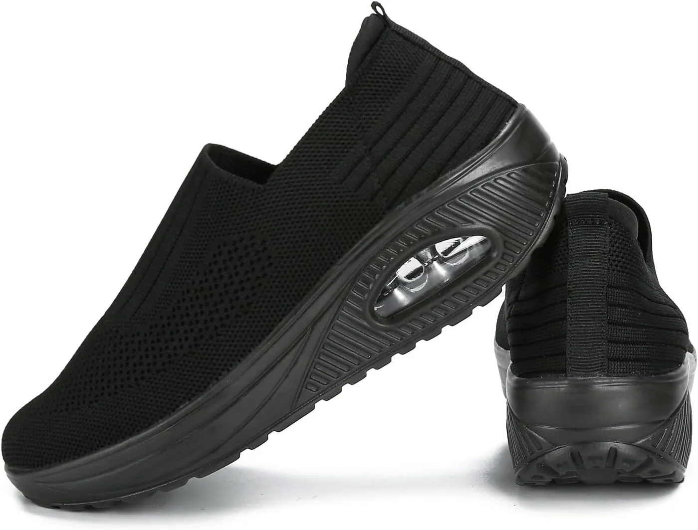 EnllerviiD Women Mary Jane Sneakers Non-Slip Platform Air Cushion Walking Sneakers rthotic Lightweight Healthcare Orthotic Toning Rocker Wedge Shoes