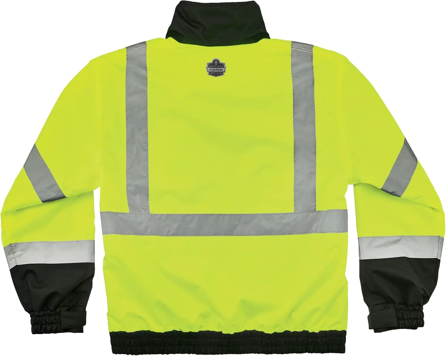 Ergodyne Unisex-Adult 2-in-1 Hi Vis Winter Bomber Jacket, Lime, X-Large