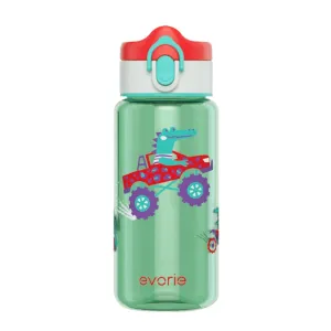 Evorie Tritan Kids Water Bottle for School No Straw 13oz BPA Free Plastic Sports Bottle Reusable Lightweight Leak Proof Travel Drinks Bottle Spout Drinking Cup Running Flip Top