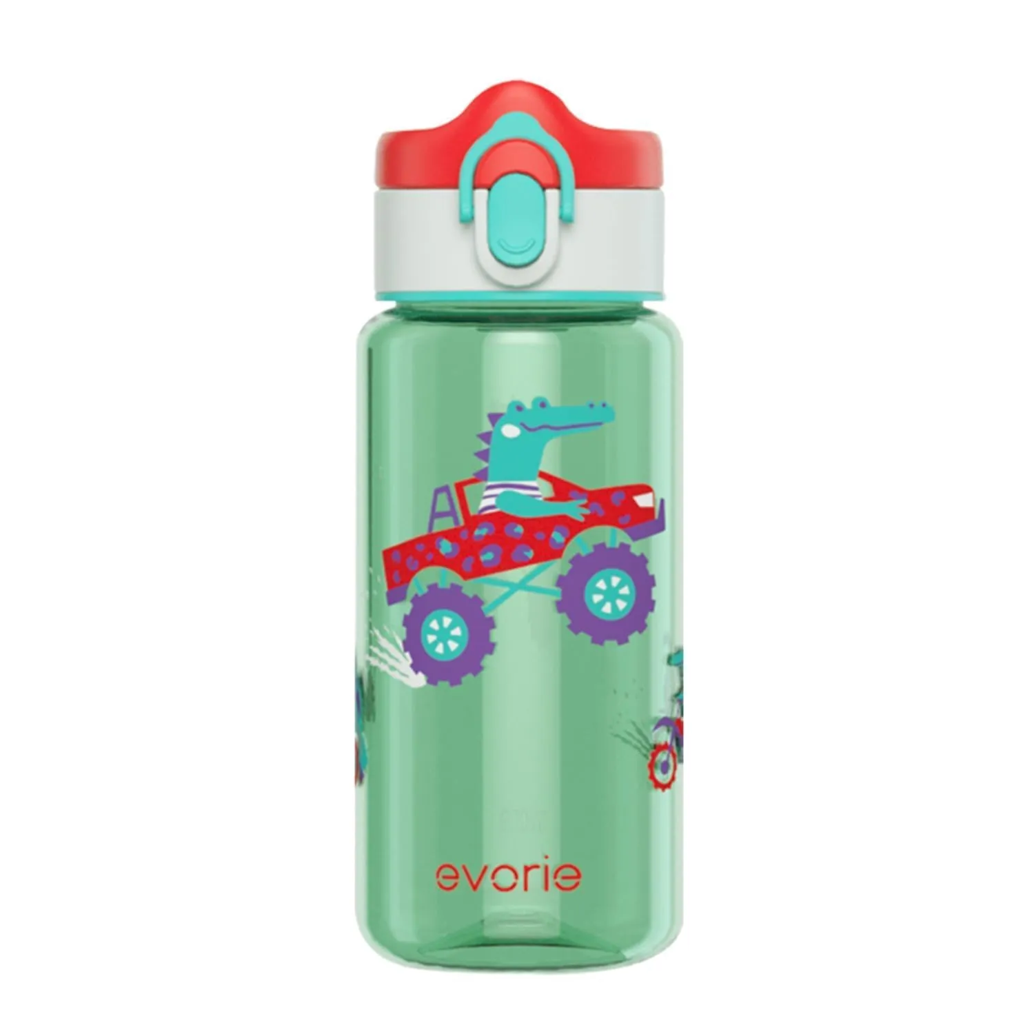 Evorie Tritan Kids Water Bottle for School No Straw 13oz BPA Free Plastic Sports Bottle Reusable Lightweight Leak Proof Travel Drinks Bottle Spout Drinking Cup Running Flip Top
