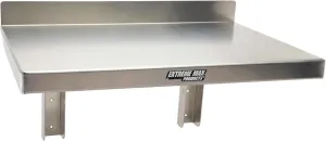 Extreme Max 5001.6314 Wall-Mounted Folding Aluminum Work Bench for Enclosed Race Trailer, Shop, Garage, Storage - 26" x 18", Silver