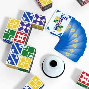 Family Matching Game for Kids & Adults, Block Puzzle Board Games for Boys & Girls Ages 4-8 8-12, 2  Player Card Puzzles for Children 3  Year Olds