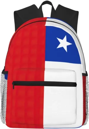Flag of Chile print Lightweight comfortable backpack Laptop Gym casual backpack Travel bag for unisex