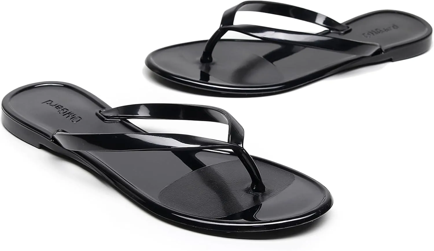 Flip Flops for Women Jelly Sandals Thong Flats Jellies Shoes Clear Slipper Summer Beach Pool Slides Size 10 Slip On Quick Drying Soft