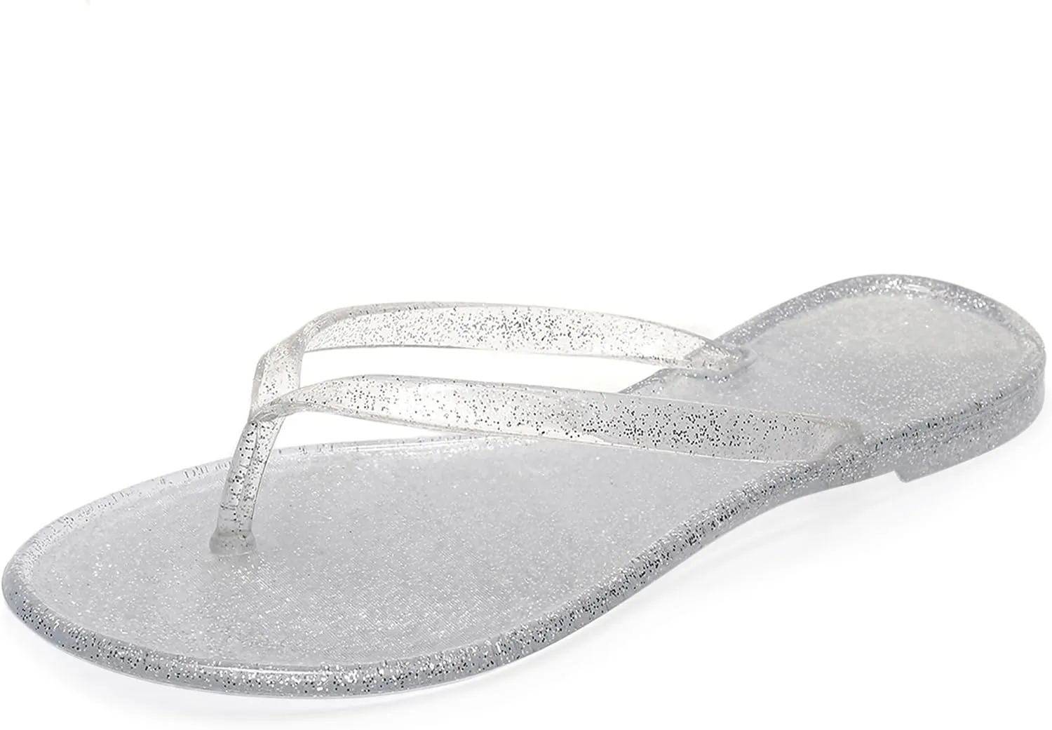 Flip Flops for Women Jelly Shoes Thong Sandals Jellies Flats Clear Slipper Summer Beach Pool Slides Size 10 Slip On Quick Drying Soft