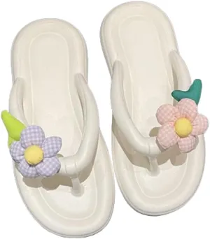 Flip Flops for Women Thick Sole Indoor and Outdoor Slippers Non-Slip Quick Drying Slippers Comfy Sandals Gifts for Bath