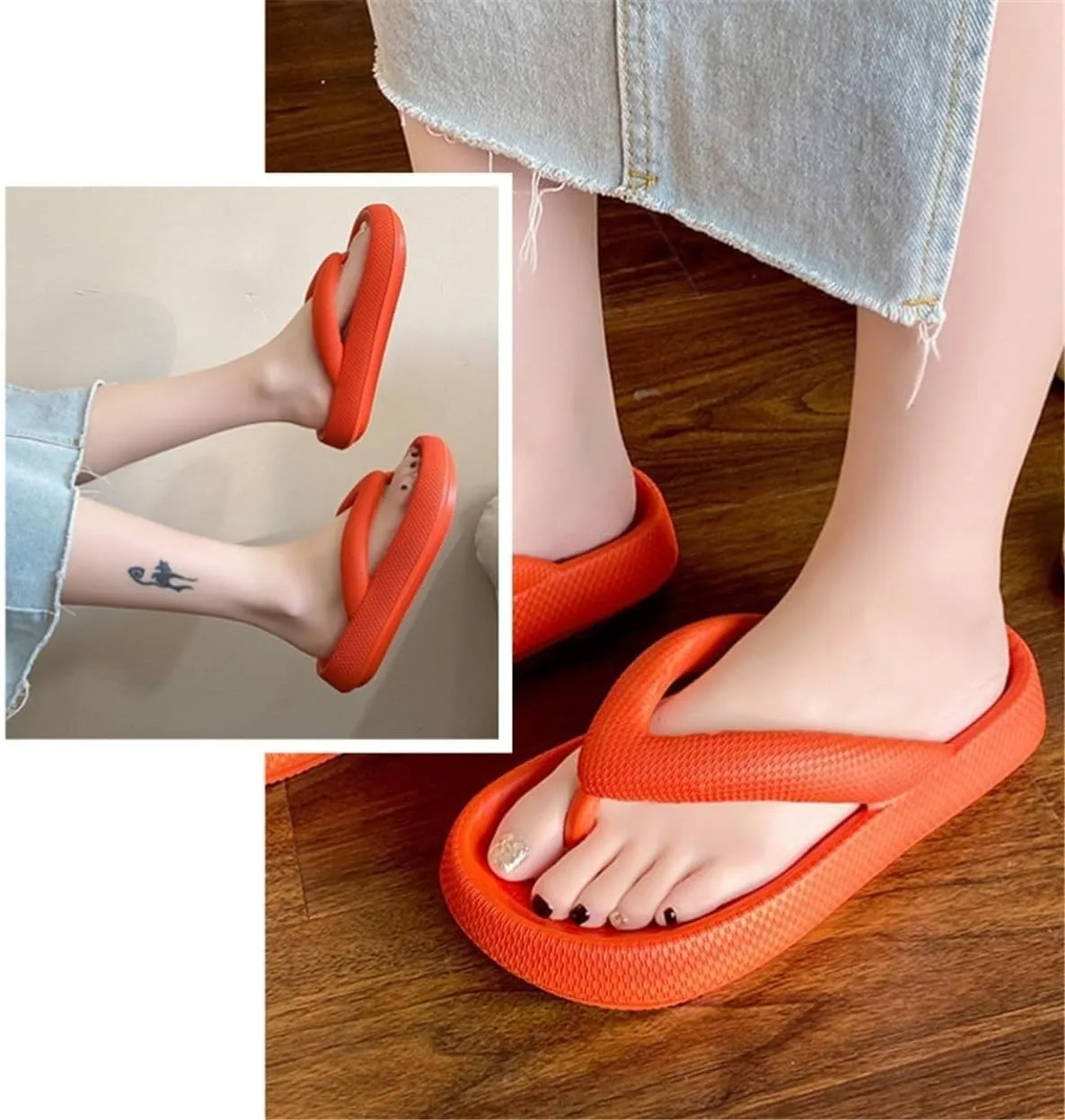 Flip Flops for Women,Soft Non Slip Thick Cloudies Slides Slippers,Unisex Comfy Lightweight Beach Flip Flops