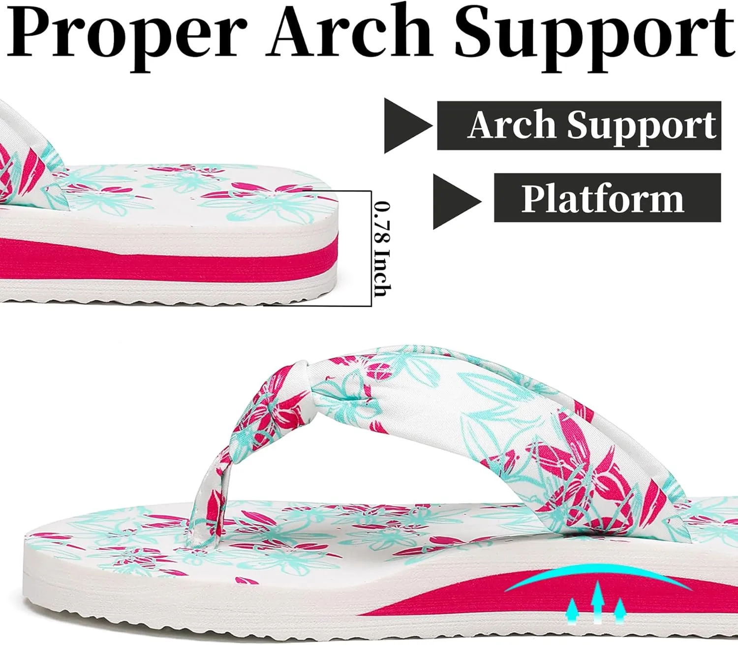 Flip Flops for Women,Yoga Mat Flip Flops Women,Beach Thong Sandals for Women,Indoor and Outdoor Womens Flip Flops