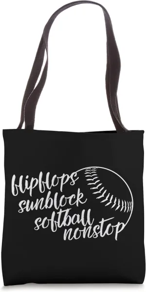 Flip Flops Sunblock Softball Nonstop Design Game Fan Sun Tote Bag
