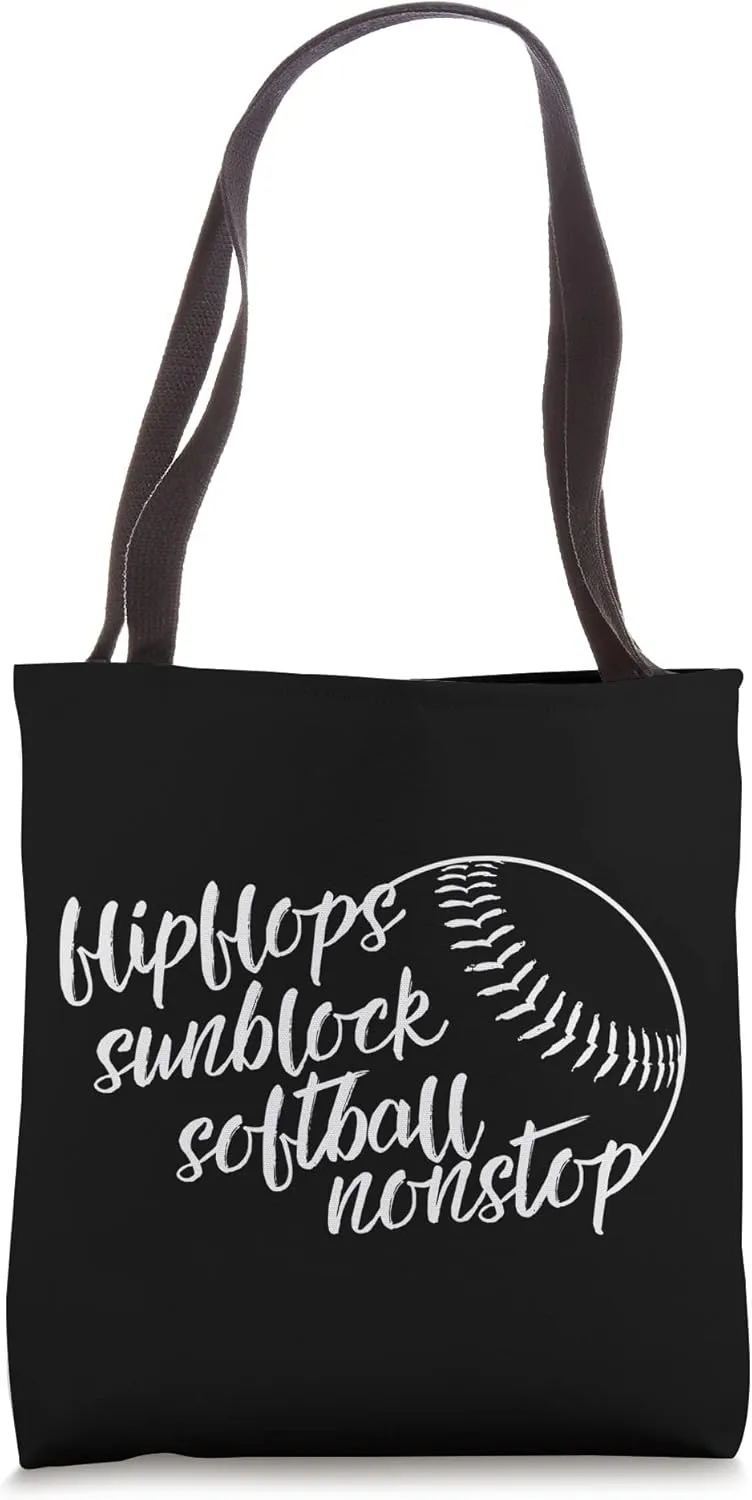 Flip Flops Sunblock Softball Nonstop Design Game Fan Sun Tote Bag