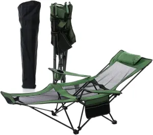 Folding Camping Outdoor Camping Chair Folding Chair Recliner Break Relax Lounger Zero Gravity Chairs Garden Balcony Fishing Hiking Chairs Foldable(Green)