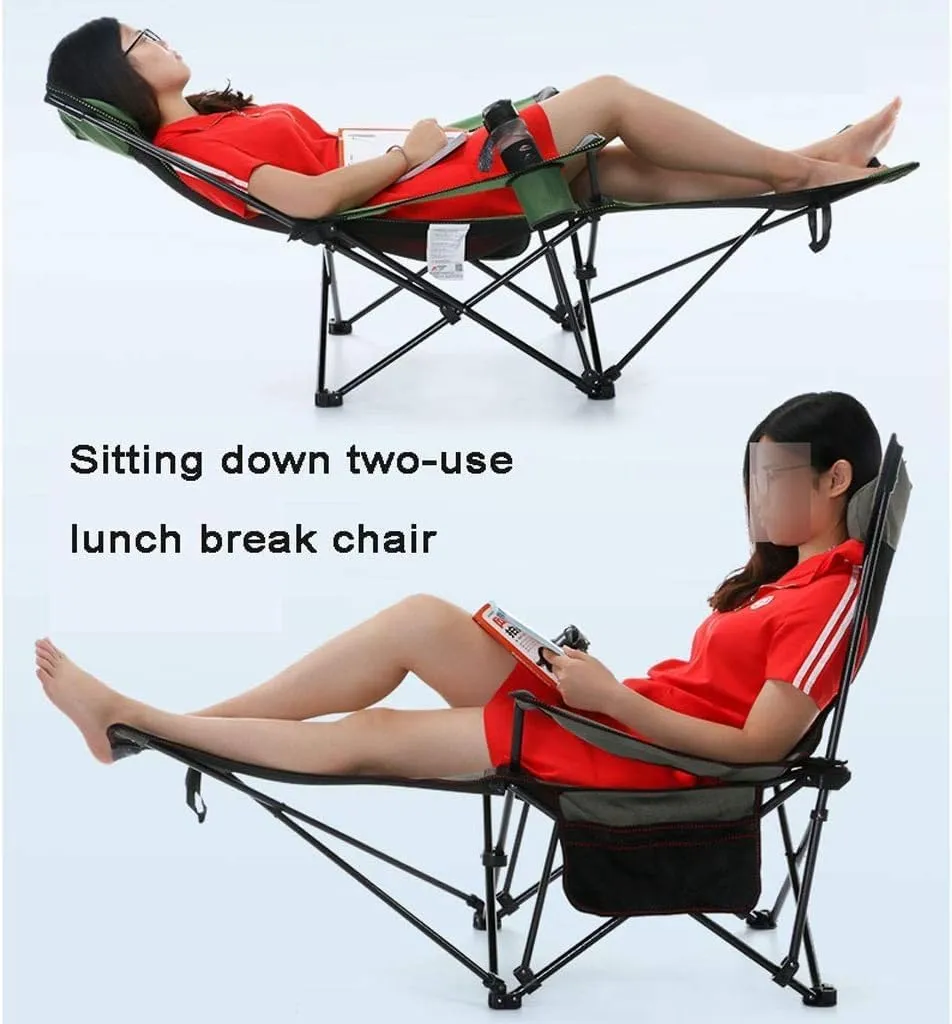 Folding Camping Outdoor Camping Chair Folding Chair Recliner Break Relax Lounger Zero Gravity Chairs Garden Balcony Fishing Hiking Chairs Foldable(Green)