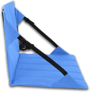 Folding Seats Cushion, 600D Oxford Cloth Stadium Portable Moistureproof Picnic Mat Mesh Storage Bag Chair Back Support Cushion for Outdoor Camping Beach(Blue)