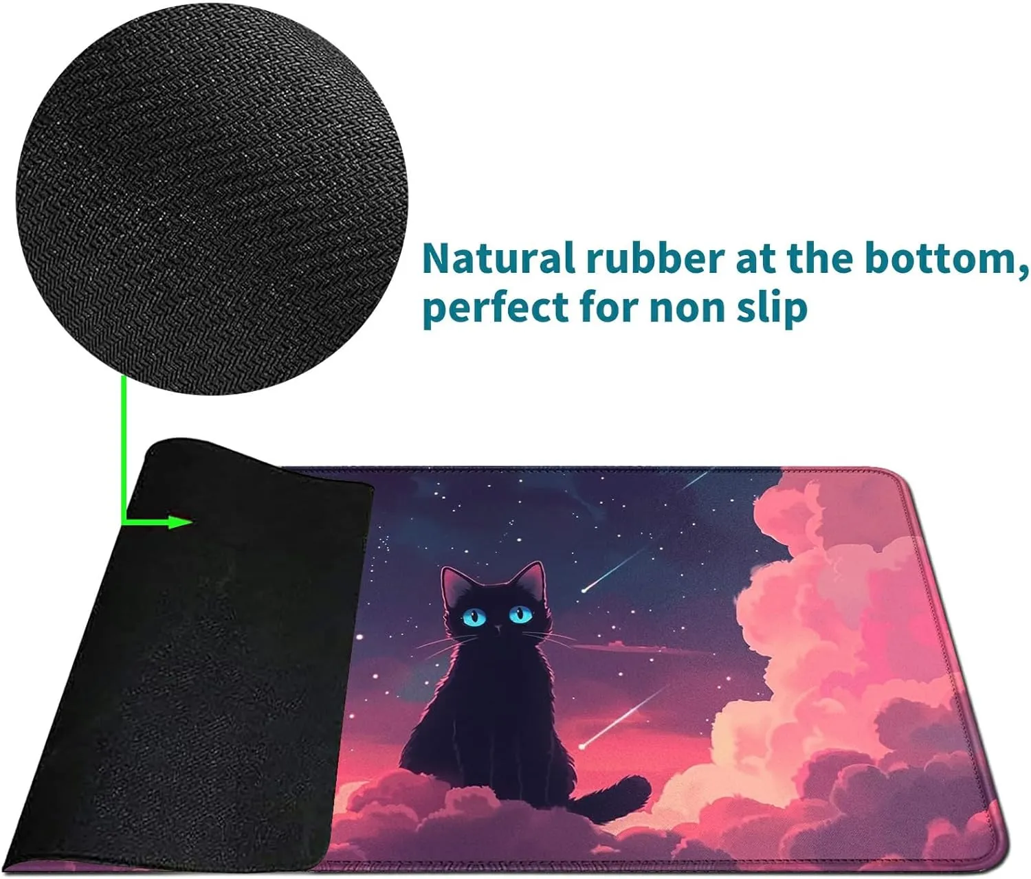 for Cloud Cat MTG Card Playmat & Squirrels Playmat Desk Mats 2Pcs Set 24 X 14 Inch, Stitched Playmat for Commander Board TCG RPG CCG, Play Mat for Card Game Playing Accessories -