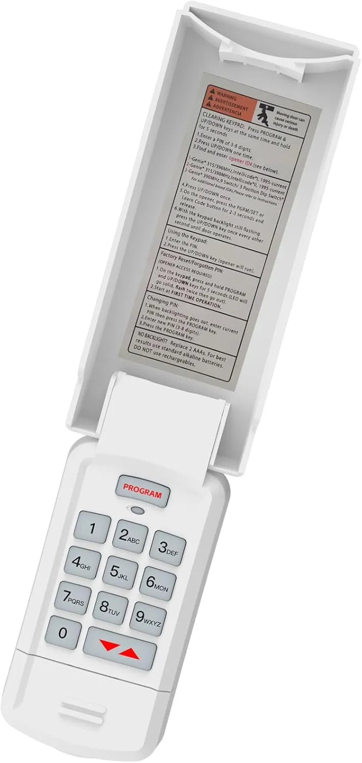 for Genie Garage Door Opener Keypad, Compatible with All Genie Intellicode or DIP Switch Garage Door Openers, Replace GK-R 37332R OKP-BX GK-BX GWKP GWK-IC ACSDG ACSDA1 B8QACSDA, Wireless Keyless Entry