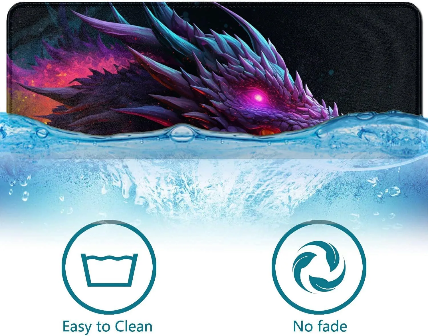 for MTG Card Playmat and 100 Count Card Sleeves Set, TCG Playmat Desk Mats 24 X 14 Inch, Stitched Playmat for Commander Board RPG CCG Game Magic The Gathering, Play Mat, Purple Dragon