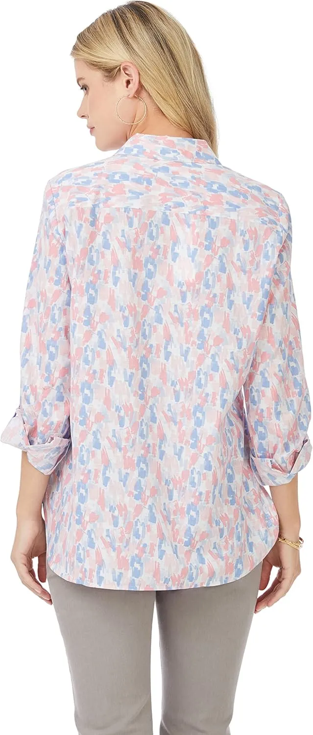 Foxcroft Women's Cole Long Sleeve with Roll Tab Highlights Shirt