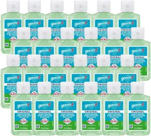Germ-X Original Hand Sanitizer, Kids Hand Sanitizer, Non-Drying Moisturizing Gel with Aloe, Instant and No Rinse Formula, Bulk Mini Travel Size for On-The-Go, 2 Fl Oz (Pack of 24)