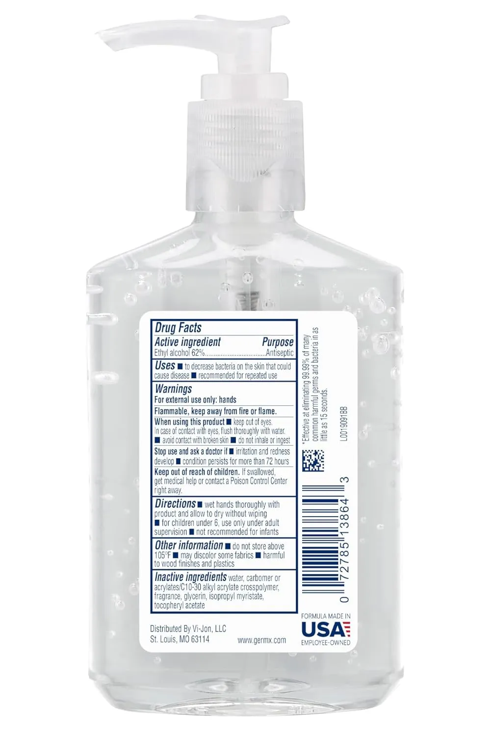Germ-X Original Hand Sanitizer, Non-Drying Moisturizing Gel with Vitamin E, Instant and No Rinse Formula, 8 Fl Oz Pump Bottle (Pack of 24)