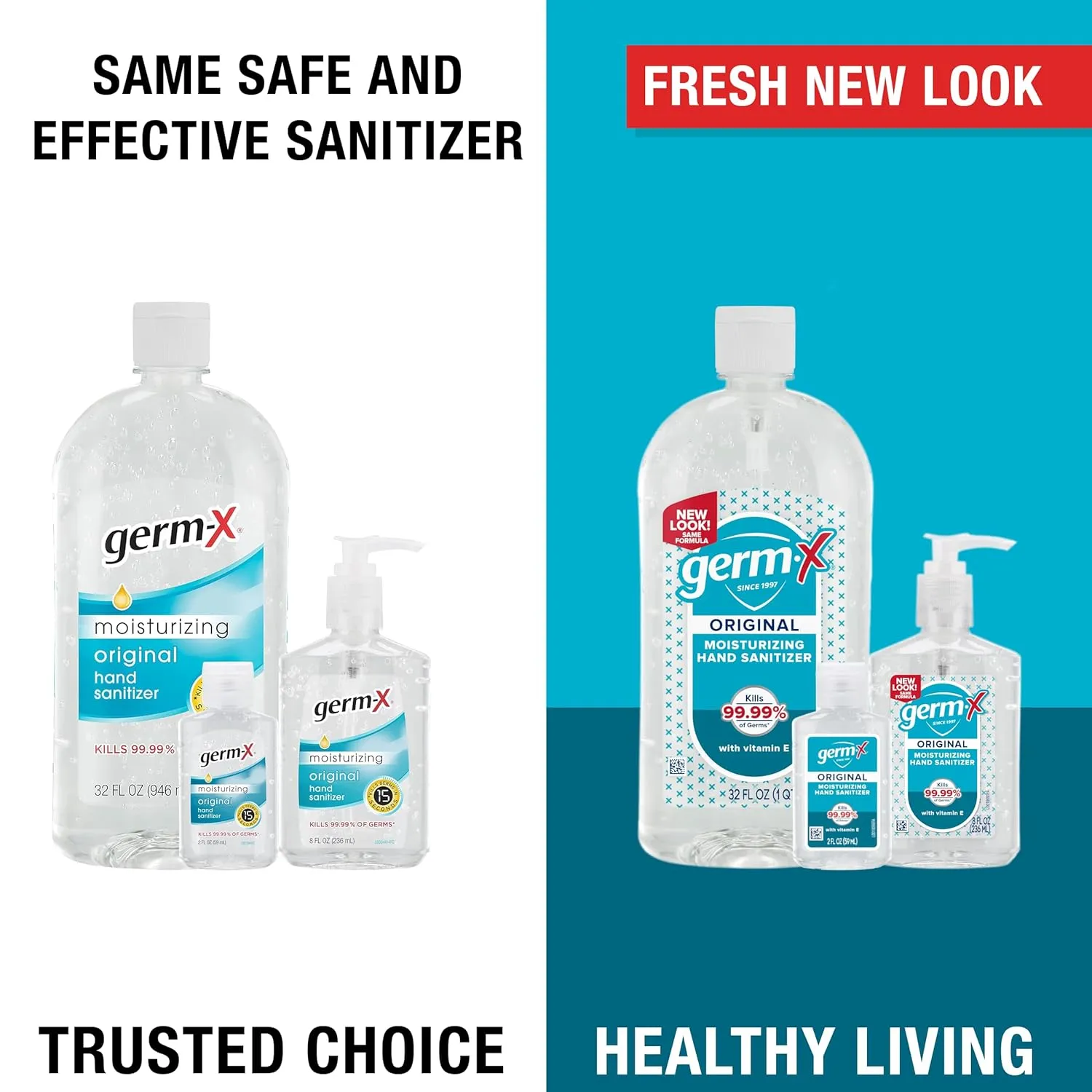 Germ-X Original Hand Sanitizer, Non-Drying Moisturizing Gel with Vitamin E, Instant and No Rinse Formula, 8 Fl Oz Pump Bottle (Pack of 24)