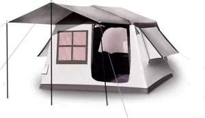 GeRRiT Inflatable Camping Tent with Canopy, Pump, Outdoor 4-5 Person Glamping Tents, 4 Season Waterproof Windproof House for Camping & Hiking