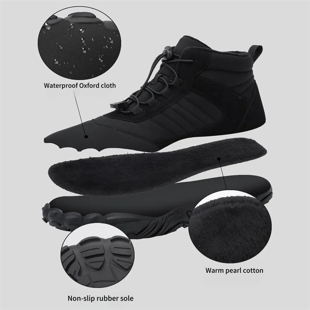 Glaci a Barefoot Shoes for Men Women Winter, Winter Boots Hiking Shoes, Wide Toe Warm Non-slip Waterproof