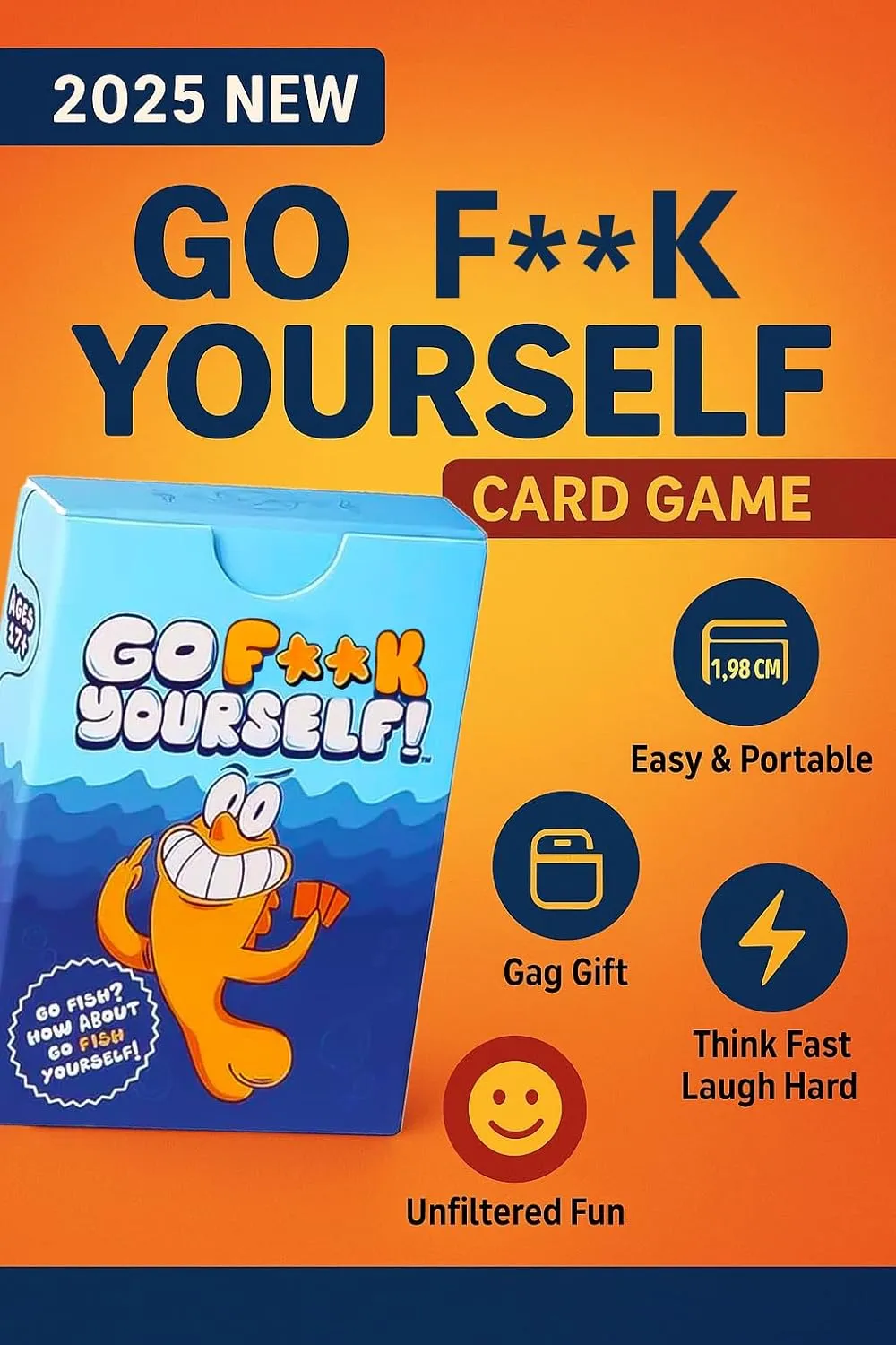 Go F Card Game Yourself for Adults, 2025 New F Deck – Night Party Game for 2  Players | Fun Gag Gift for Friends, Couples & Coworkers | Classic Interactive Game with a Twist (5pc)