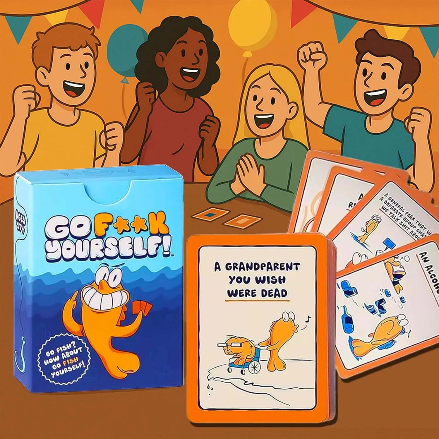 Go F Card Game Yourself for Adults, 2025 New F Deck – Night Party Game for 2  Players | Fun Gag Gift for Friends, Couples & Coworkers | Classic Interactive Game with a Twist (5pc)