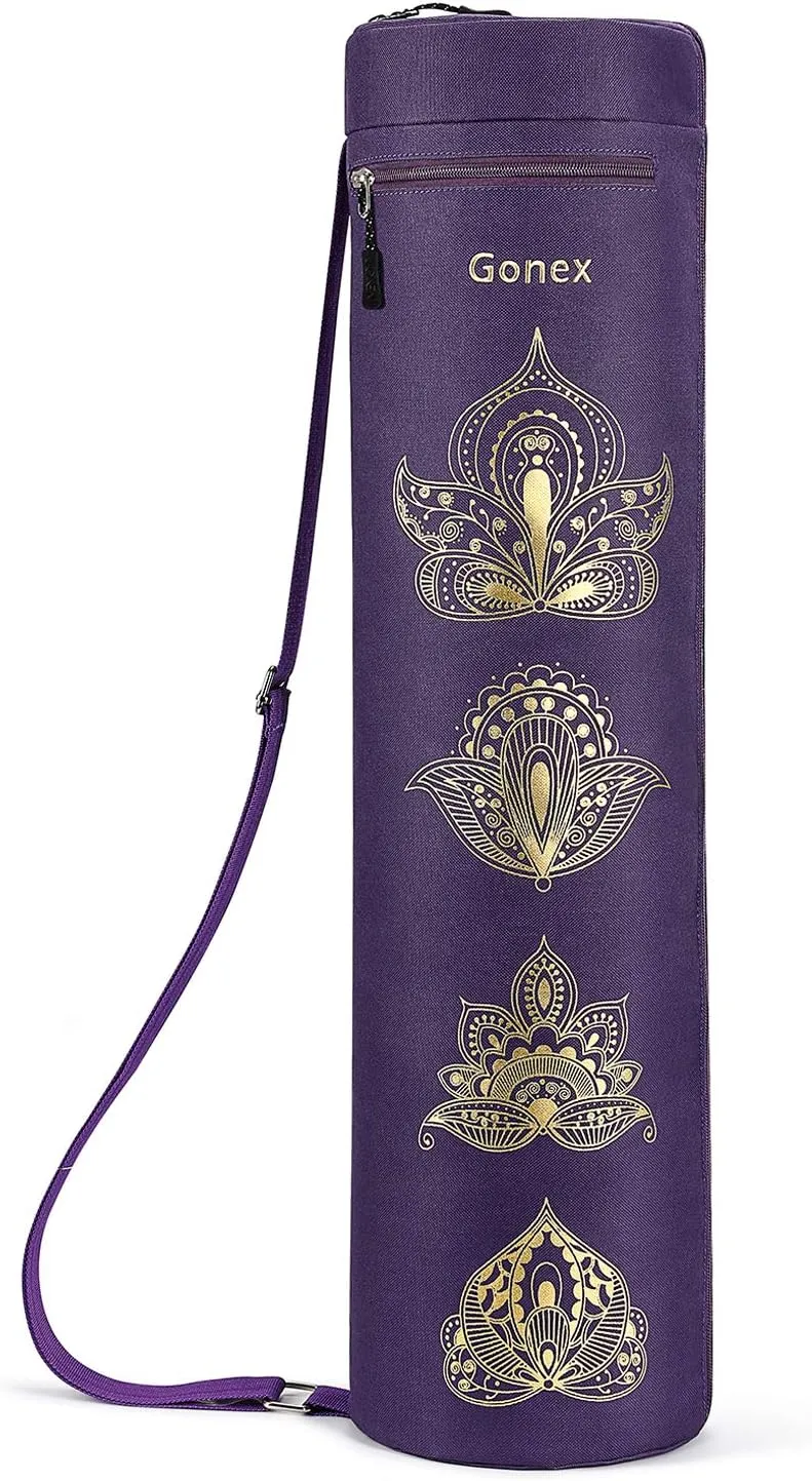 Gonex Yoga Mat Bag, Yoga Mat Carrier Full-Zip Exercise Yoga Mat Carry Bag for Women Men with 2 Multi-Functional Storage Cargo Pockets Extra Wide Adjustable Shoulder Strap