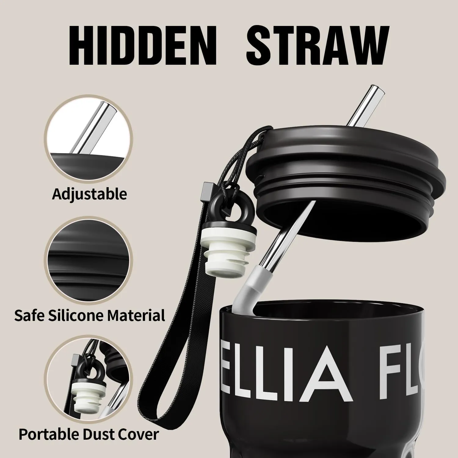 GOOM 18oz Travel Coffee Mug Tumbler with Lid and Straw, 18/10 Stainless Steel, 6-Layer Insulation, Spill Proof|Leak Proof Tumbler with Straw Mouth Rotary Lock, Coffee Mugs for Men, Women - Black
