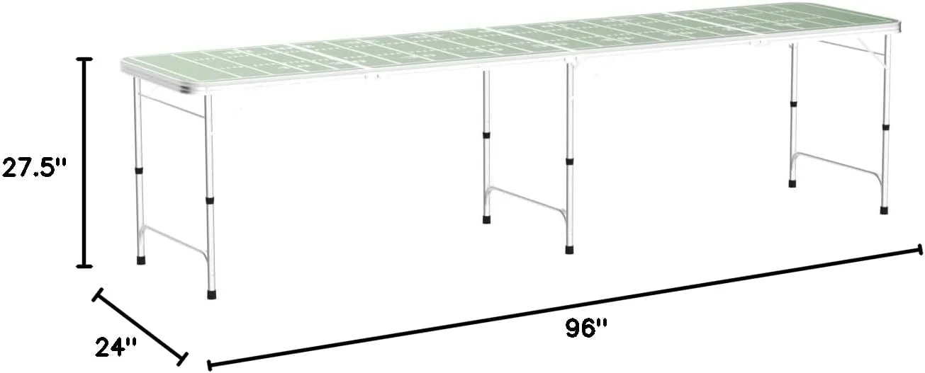 GoPong 8 Foot Portable Beer Pong / Tailgate Tables (Black, Football, American Flag, or Custom Dry Erase)