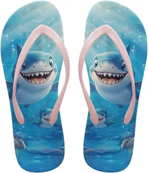 GOSTONG Women Flip Flops Soft Lightweight Beach Pool & Vacation Slides Sandals Non-Slip Sole Summer Essentials Pink Strap Size 5.5-9.5