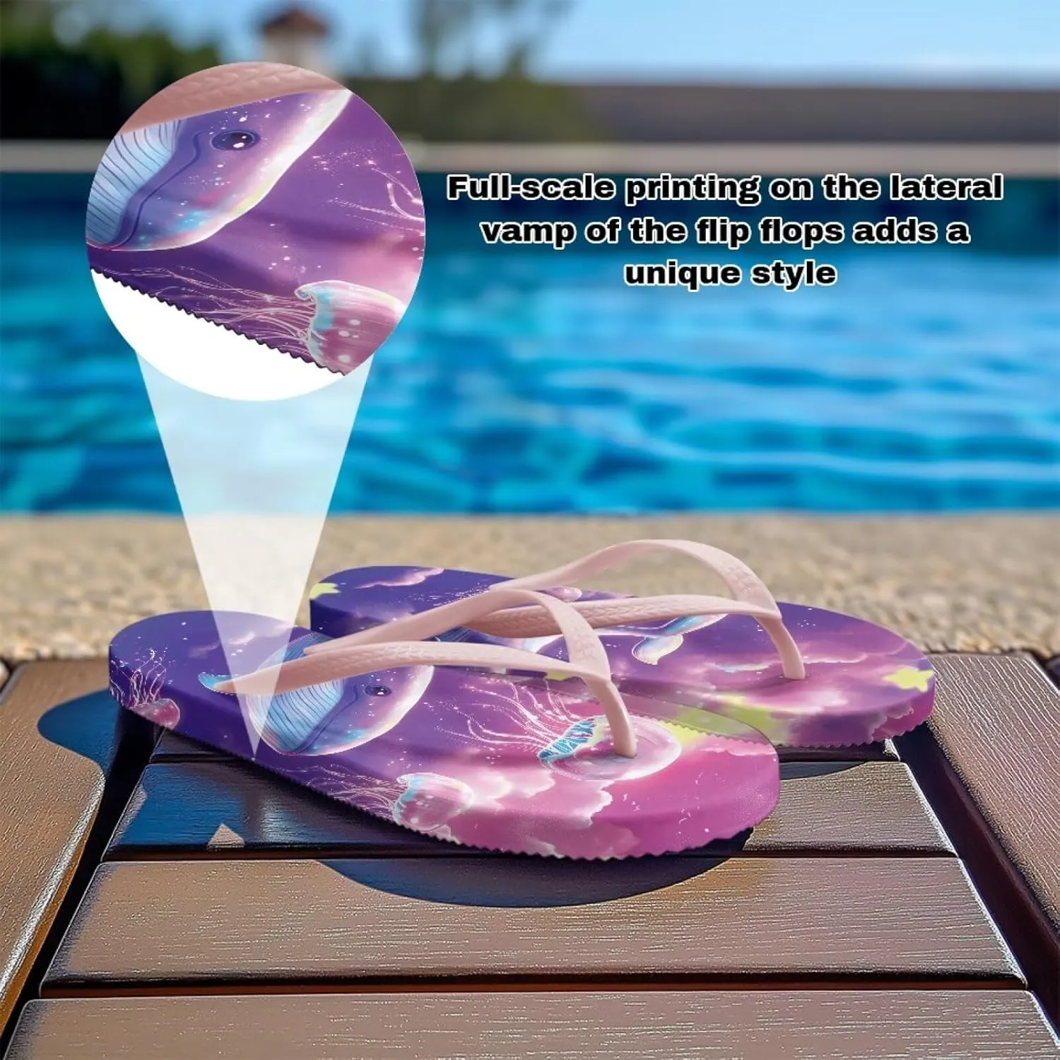 GOSTONG Women Flip Flops Soft Lightweight Beach Pool & Vacation Slides Sandals Non-Slip Sole Summer Essentials Pink Strap Size 5.5-9.5