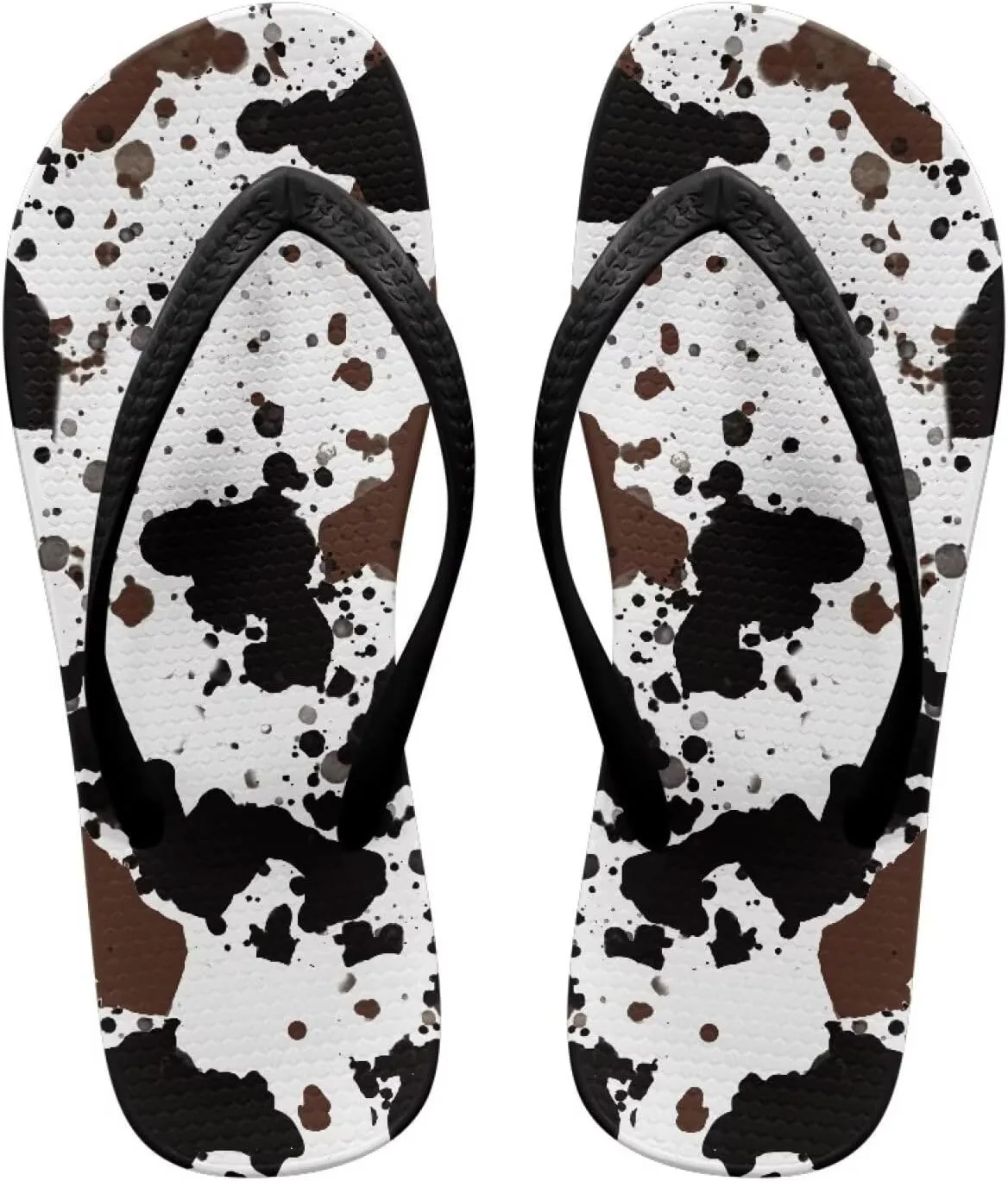 GOSTONG Women's Vacation Sandals Soft Non-Slip Flip Flops Lightweight Beach Pool Sandals Summer Slippers for Teen Girls Black Strap Size 5.5-9.5